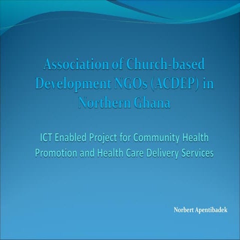 Acdep's ict4 d project   mobile component - presentation at ict4d series - sa...