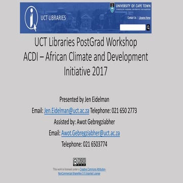 ACDI – African Climate and Development Initiative 2017