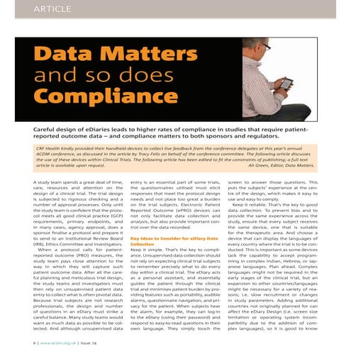 Data Matters and So Does Compliance