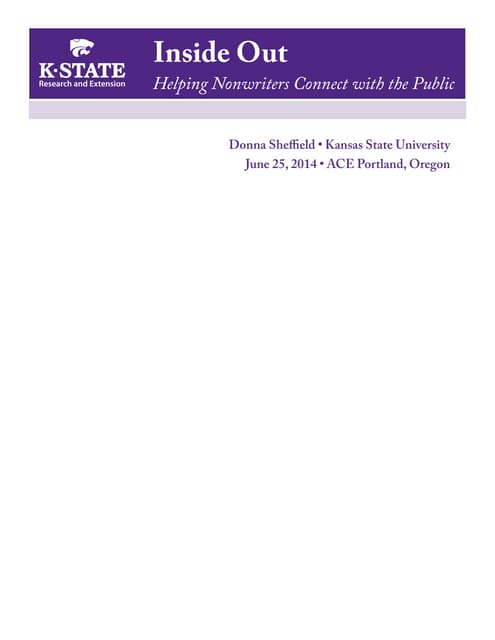 Inside Out: Helping Nonwriters Connect with the Public