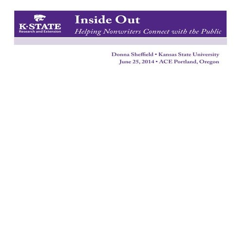 Inside Out: Helping Nonwriters Connect with the Public