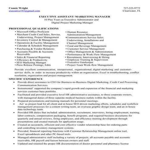 Connie Wright -Resume