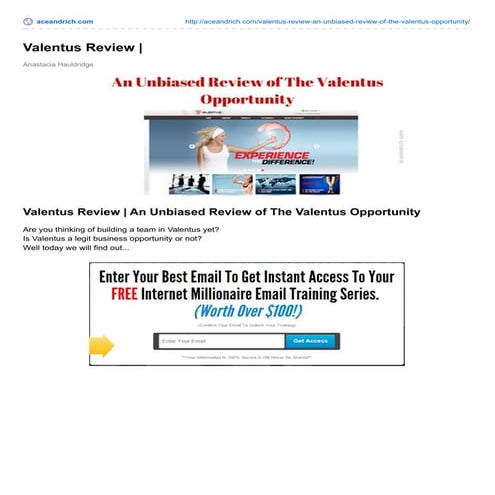 Valentus Review | An Unbiased Review of The Valentus Opportunity