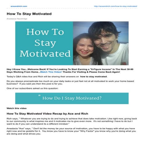 How To Stay Motivated
