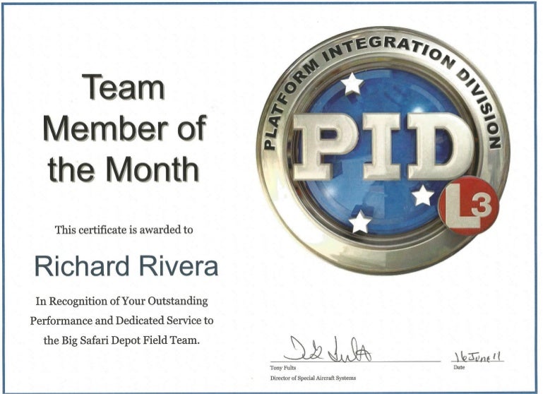 team member of the month member of the month certificate