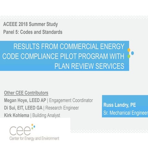 Results from Commercial Energy Code Compliance Pilot Program
