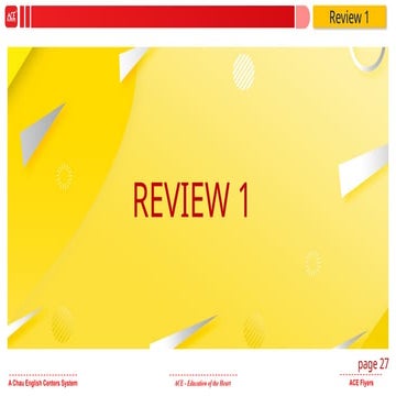 ACE Flyers - PPT - Review 1 - Review Units 1, 2, 3 | PPTX