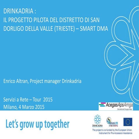 DrinkAdria: il progetto pilota sulla ricerca perdite nel paese di San Dorligo...