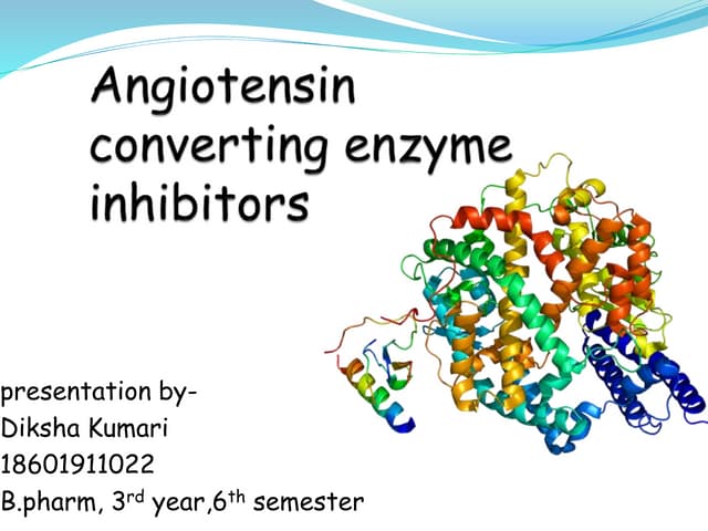 Angiotensin converting Enzyme inhibitors | PPTX