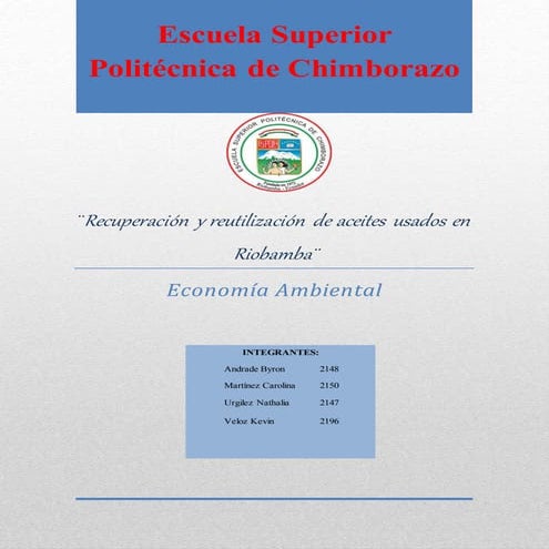 Aceites usados riobamba