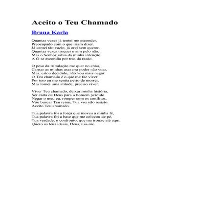 Aceito o teu chamado | DOC