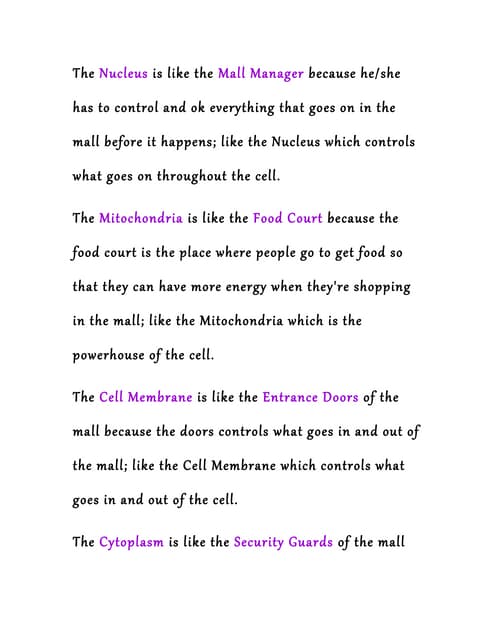 cell city analogy examples