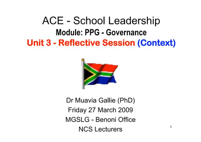 MGSLG ACE Governance Unit Contextual
