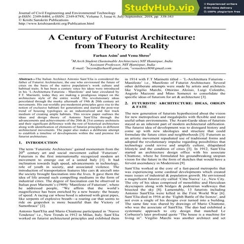 A Century Of Futurist Architecture - From Theory To Reality.Pdf