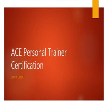 ACE Personal Trainer Certification Notes
