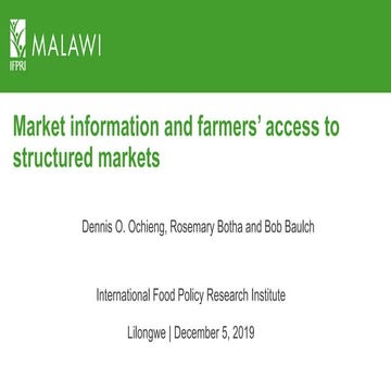 ACE_Presentation: Market information and farmers' access to structured market...