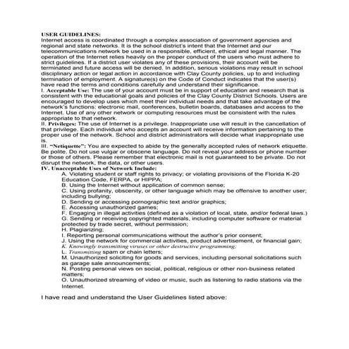 Aceptable use policy   user guidelines