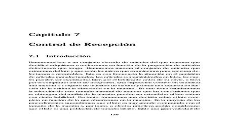 Aceptacion por muestreo. Control de Calidad