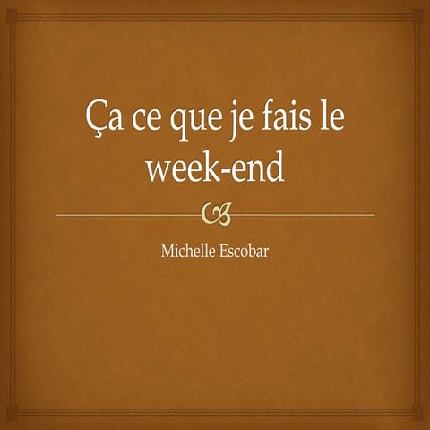 Ca ce que je fais le week end - Course de francais