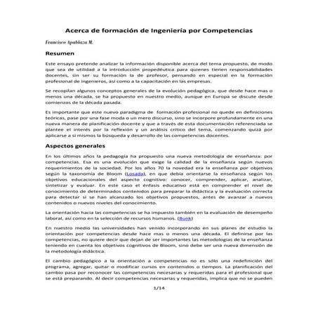 Acerca de formación por competencias
