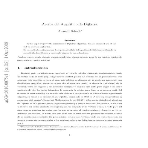 Acerca del algoritmo de dijkstra compressed | PDF