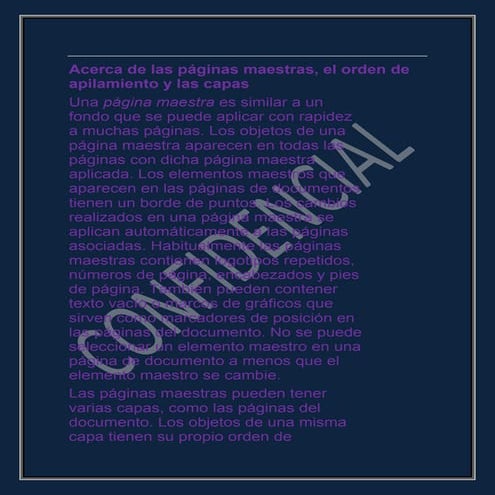 Acerca de las páginas maestras