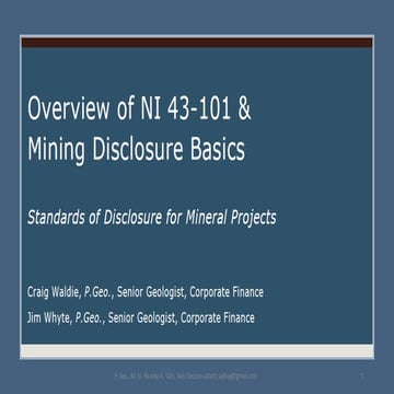 Basic Information about the NI 43 101