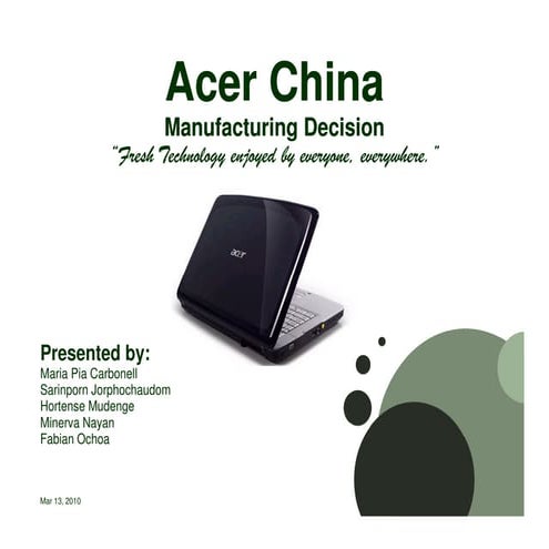 Acer China Manufacturing