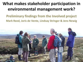 Involved project preliminary findings - what makes stakeholder participation ...