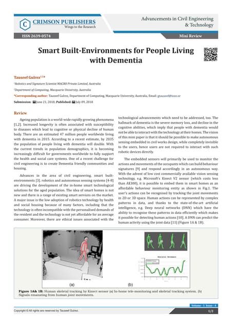 Smart Built-Environments for People Living with Dementia_Crimson Publishers