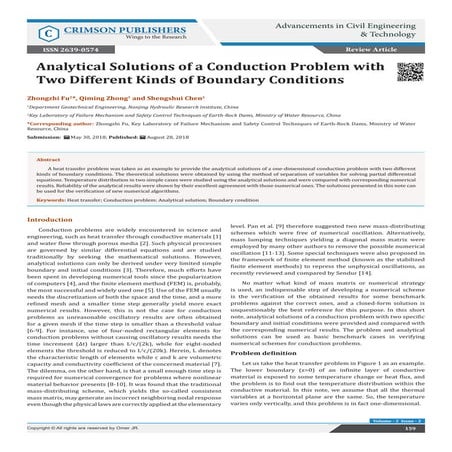 Analytical Solutions of a Conduction Problem with Two Different Kinds of Boun...