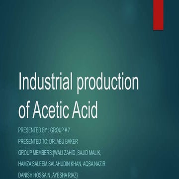 Acetic acid production