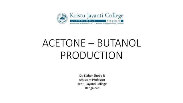 Acetone  butanol production