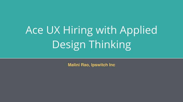 Ace ux hiring with applied design thinking