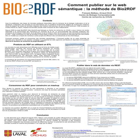 Acfas 2013 - Comment publier sur le web sémantique : la méthode de Bio2RDF
