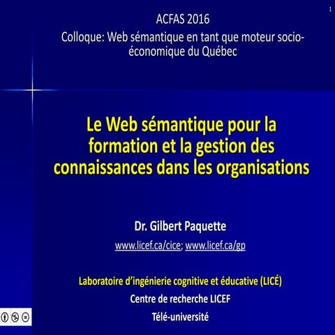 Le Web sémantique pour la formation et la gestion des connaissances dans les ...