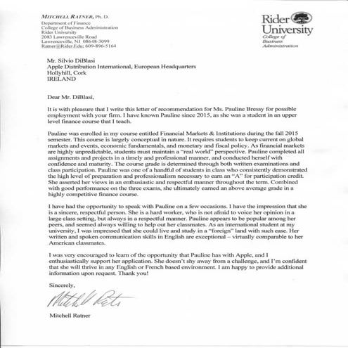 Recommendation Letter Prof Adams | PDF