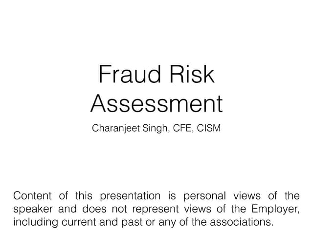Fraud Risk Assessment