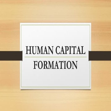 Human capital formation in India project for class 12