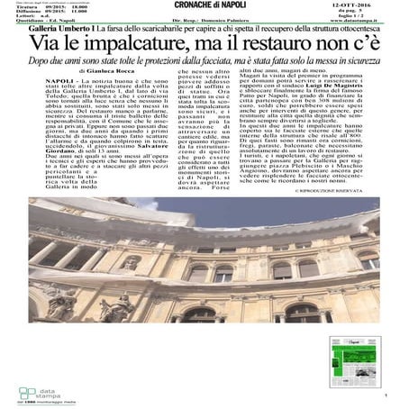 Galleria Umberto: Via le impalcature, ma il restauro c'è