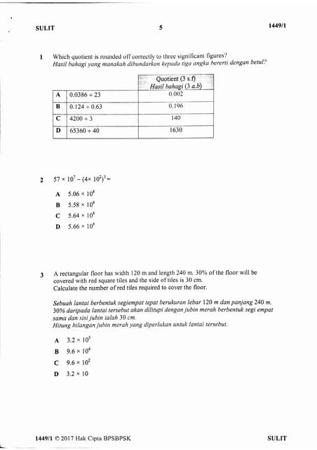 Kertas Percubaan Spm Matematik 2017 Sbp