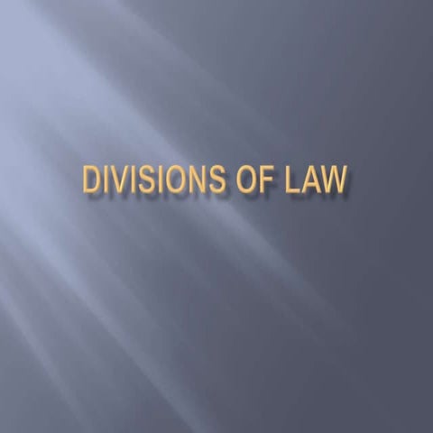 Divisions of Law