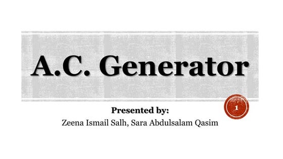 A.c. generator | PPTX