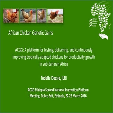 ACGG: A platform for testing, delivering, and continuously improving tropical...