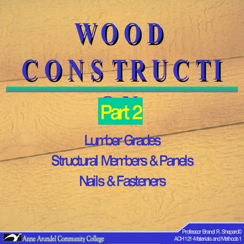ACH 121 Lecture 07 (Wood) Part 2