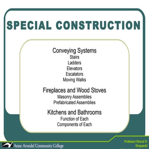 ACH 121 Lecture 13 (Special Construction)