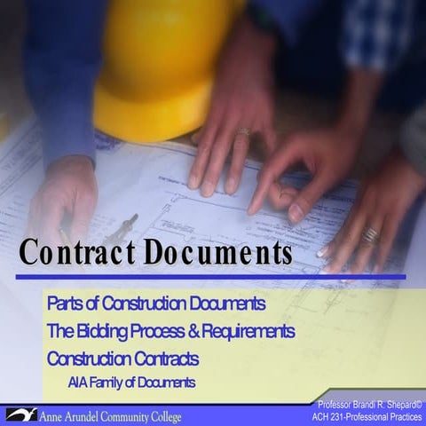 ACH 231 Lecture 07 (Contract Documents) Part 3