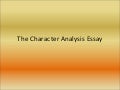 How to write a character analysis essay middle school
