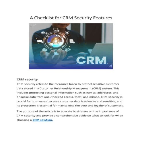 A Checklist for CRM Security Features - Slideshare.docx