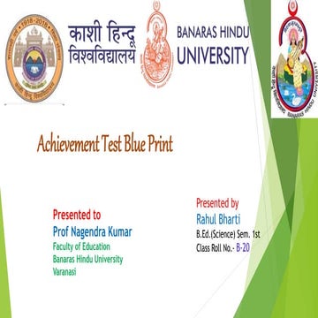 Achievement test blue print 